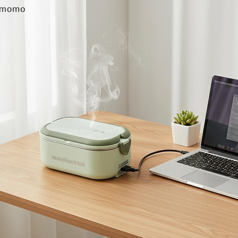 [momo] Lancheira Portátil Com Aquecimento Elétrico Sem Água E Isolamento De Aço Inoxidável