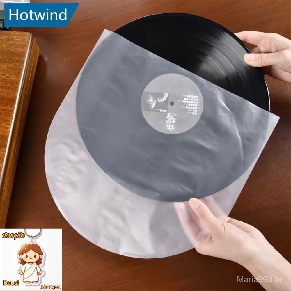 HW 50 Peças Protetores de Discos de Vinil LP de 7/10/12 Polegadas, Sacos Plásticos Antiestáticos, Capas Internas e Exter