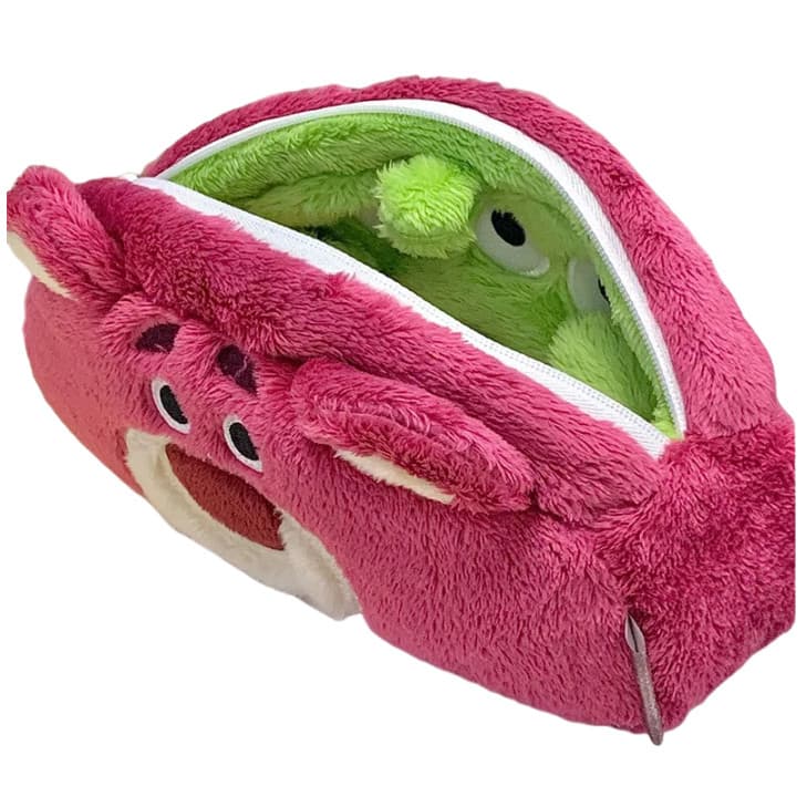 Estojo Necessaire Pelúcia Toy Story Lotso E Alien Dupla Face