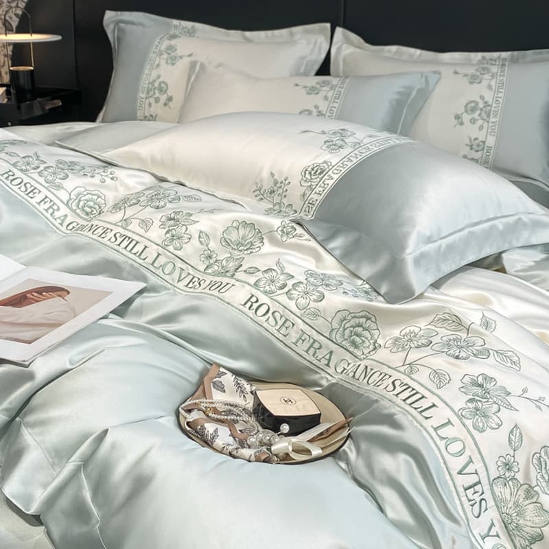 Conjunto de quatro peças legal verão High-End colcha capa de seda gelo luz luxo lençol estilo nu cama não-Tencel