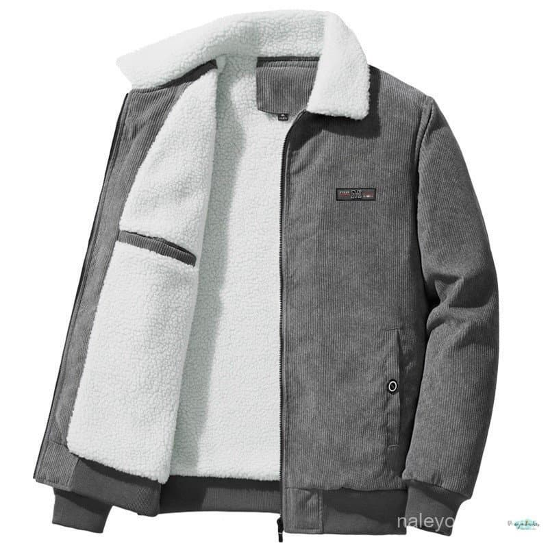1198 Casaco Militar de Inverno Masculino Quente e Espesso de Veludo Fleece