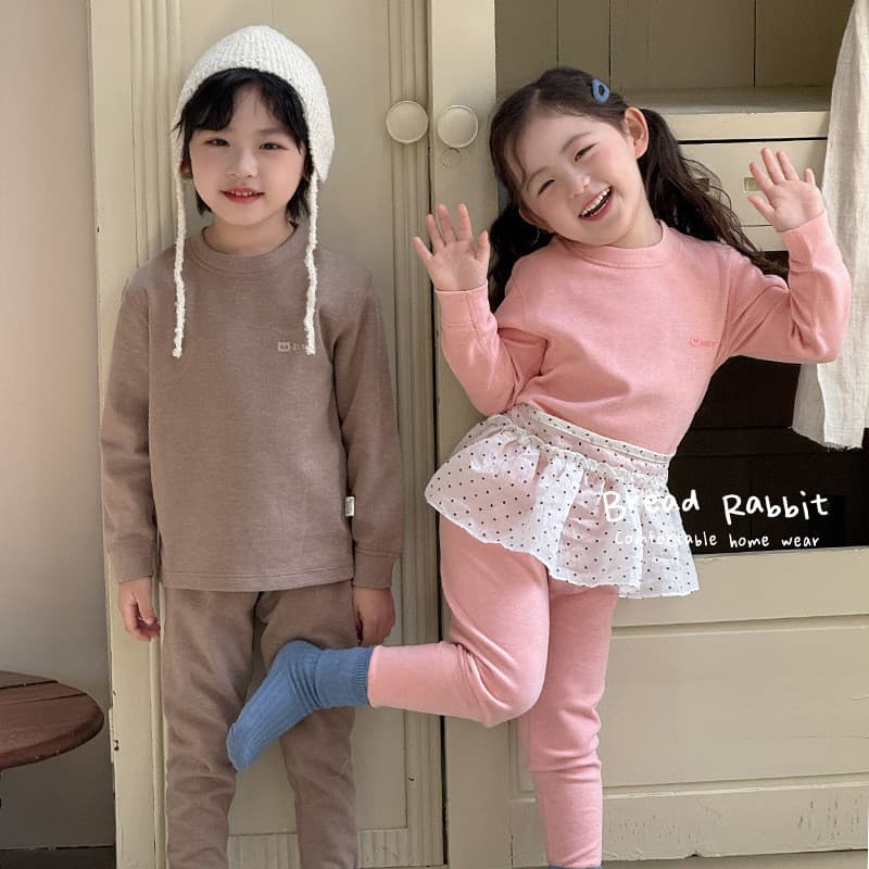 Pão coelho Cashmere seda pijamas infantis Homewear terno 2026 outono inverno novo estilo em torno do pescoço cor sólida