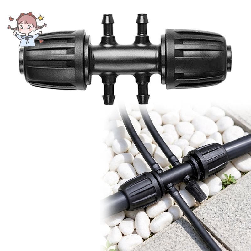 10 Peças De Acessórios De Irrigação Em T De Gancho Invertido , Adaptador De 6 Vias De 1/2 " A 1/4 " Com Plugues De Extre