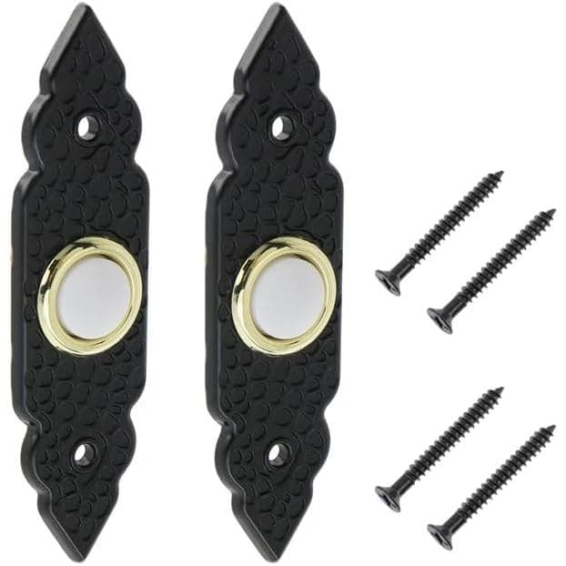 Botão de Campainha Crapyt, 3,82"×1,06"×0,94", Botão de Campainha Preto para Campainha Sem Fio e Portas de Garagem, Botão