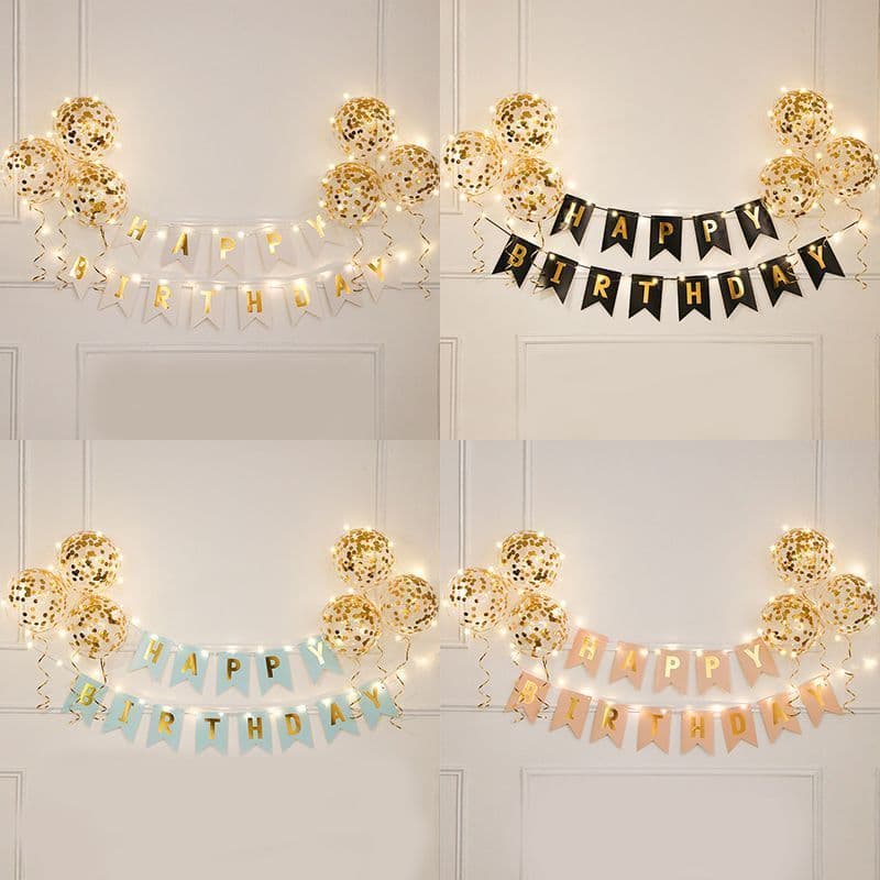 Ins aniversário puxar bandeira decoração cena decoração bebê um ano de idade balão crianças festa fundo feliz aniversári