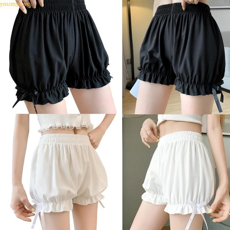 youmylove Adulto Seda Babados Abóbora Shorts Calças Bloomers Segurança Sob
