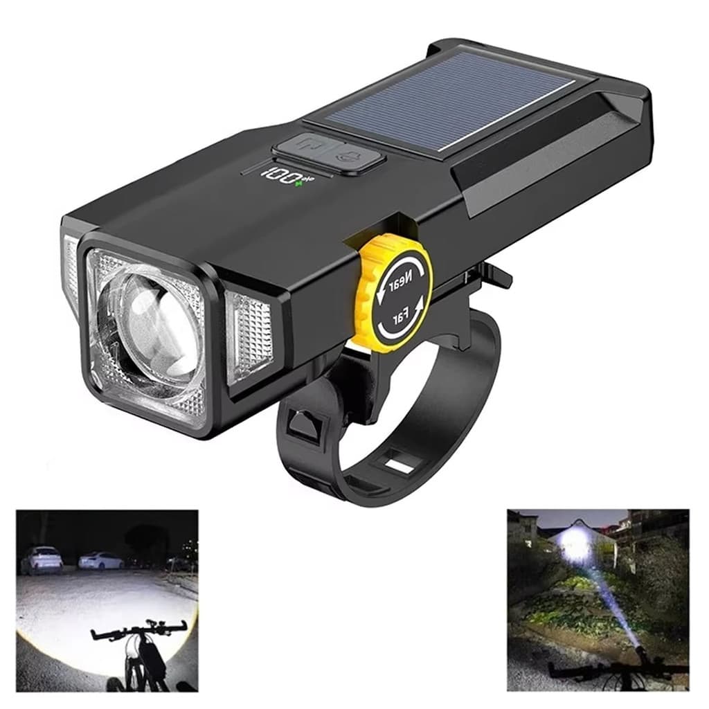 Farol Bike Led Laser Ceramic Regulagem Foco Medidor Digital