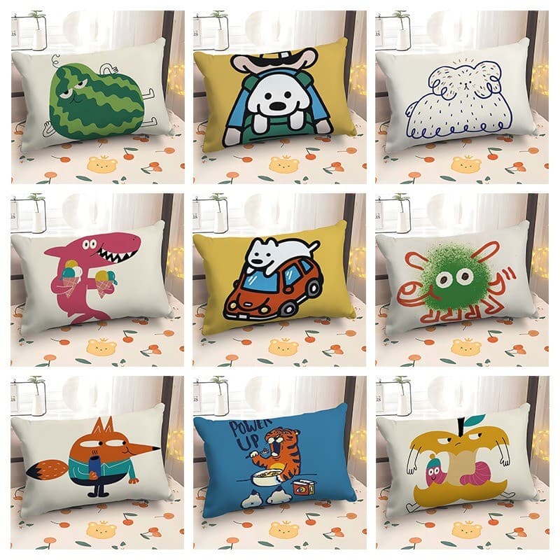 Bonito dopamina dos desenhos animados fronha almofada retangular sofá capa 40*60 presente de aniversário dormitório capa