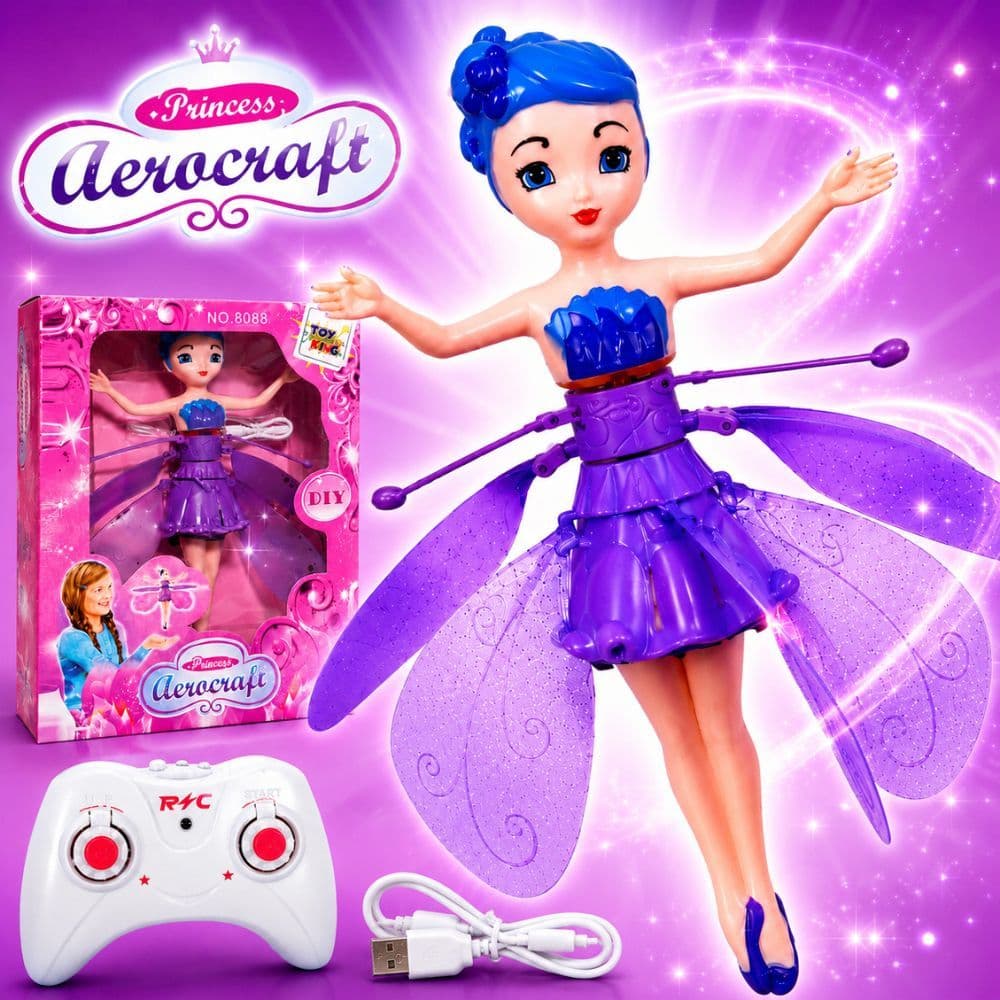 Boneca Fada Voadora Com Sensor De Movimento Brinquedo Infantil Fadinha Mágica