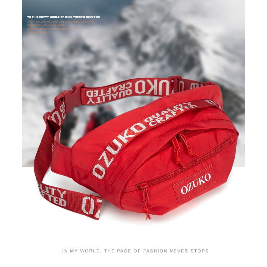 Ozuko novo estilo Street Wear cintura saco versão coreana Casual multifuncional bolsa de ombro masculino ao ar livre úni