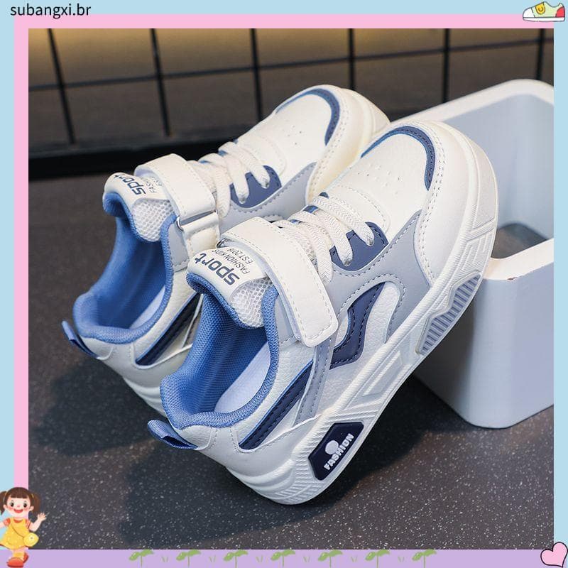 Tênis para meninos de couro de cano baixo leve para meninas sapatos casuais de sola sólida 2026 primavera outono novo e