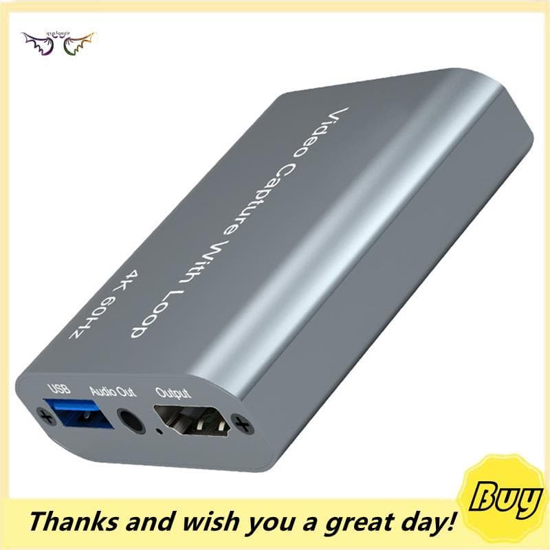 - Compatível 4K @ 60Hz Placa De Captura De Vídeo USB 1080P HD Jogo Dispositivo De Transmissão Ao Vivo Caixa De Gravação