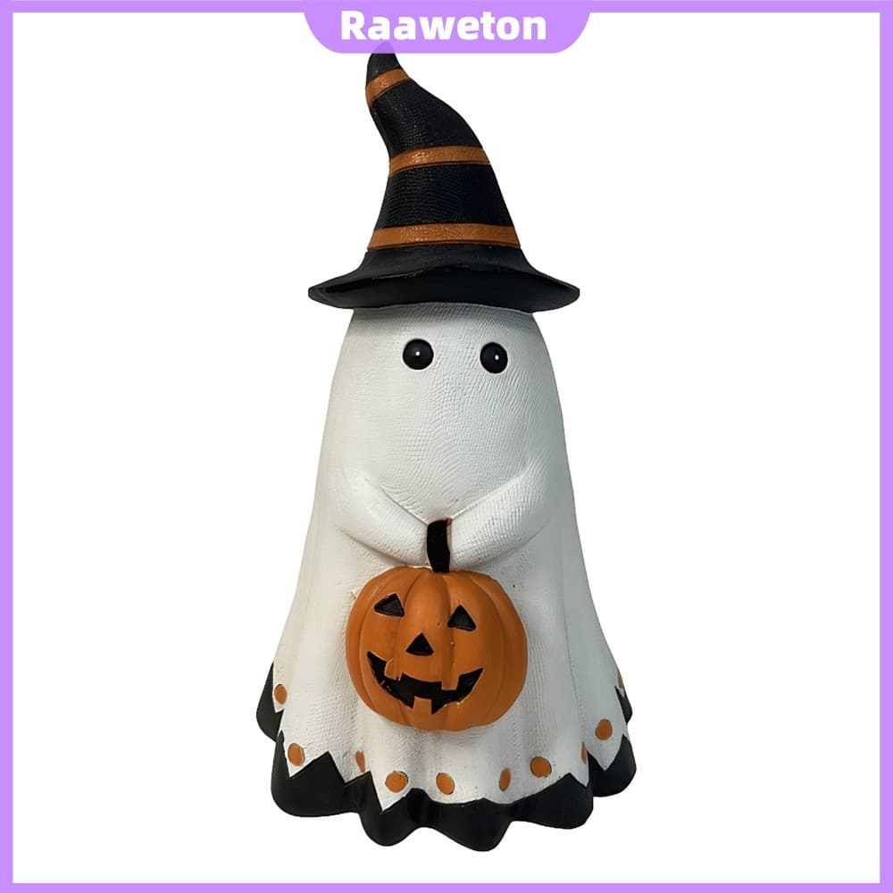 Assustador Halloween Fantasma Abóbora Bonito Resina Estátua De Desenho Animado Decoração De Prateleira (A) [Raaaweton.br