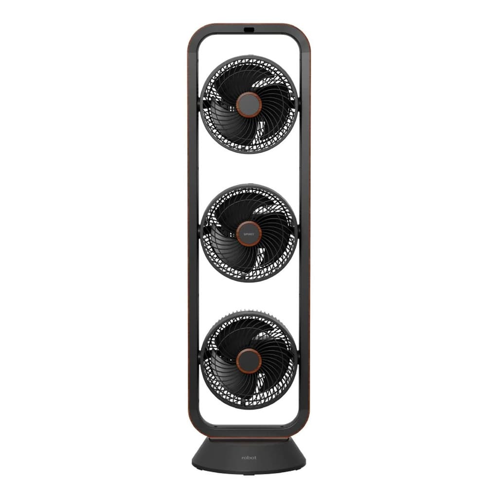 Ventilador Triplo Spirit Robot - Preto E Tabaco - 127 Volts