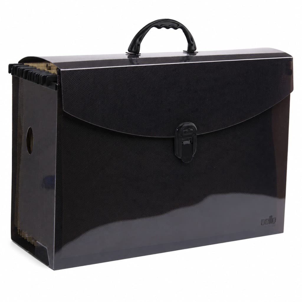 Maleta Arquivo Delloplast C/ 10 Pastas Suspensas Kraft da Cor Fumê