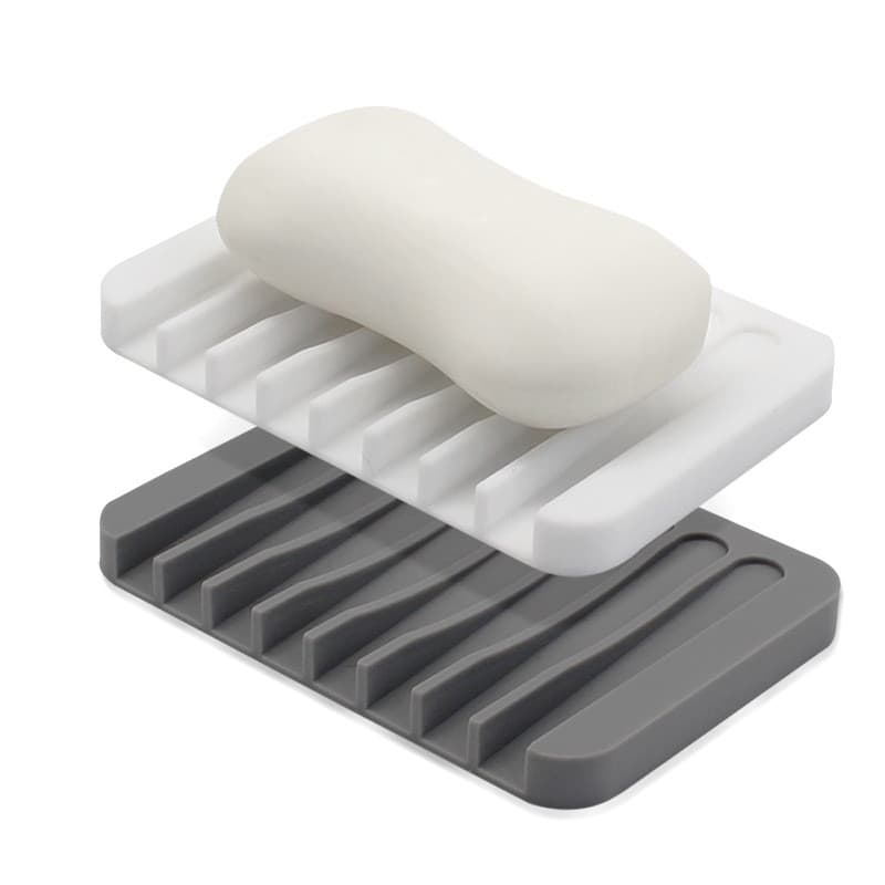 Saboneteiras de silicone criativa sem perfuração saboneteira de silicone simples dreno bandeja de sabão sem acumulação d