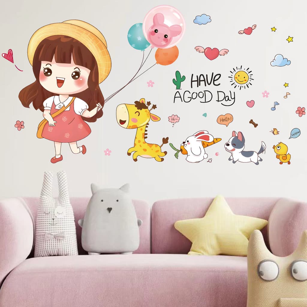 Adesivos de parede meninas quarto sala estar quarto fundo decoração da parede adesivos removível papel de parede auto-ad