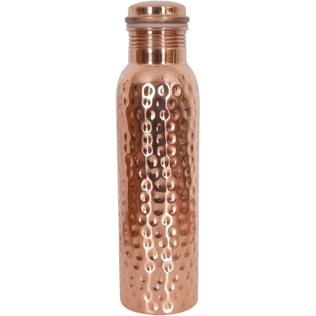 Garrafa de Água de Cobre, 32oz, Garrafa de Água de Cobre Puro Ayurvédica Feita à Mão para Beber, Garrafa Martelada, para