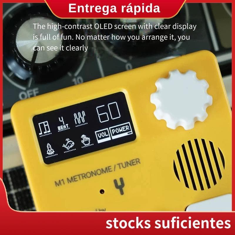 M1 Mini Para Bateria De Guitarra Piano Metrônomo Eletrônico Sintonizador Suporte 10 Ritmos Com Tela OLED Recarregável