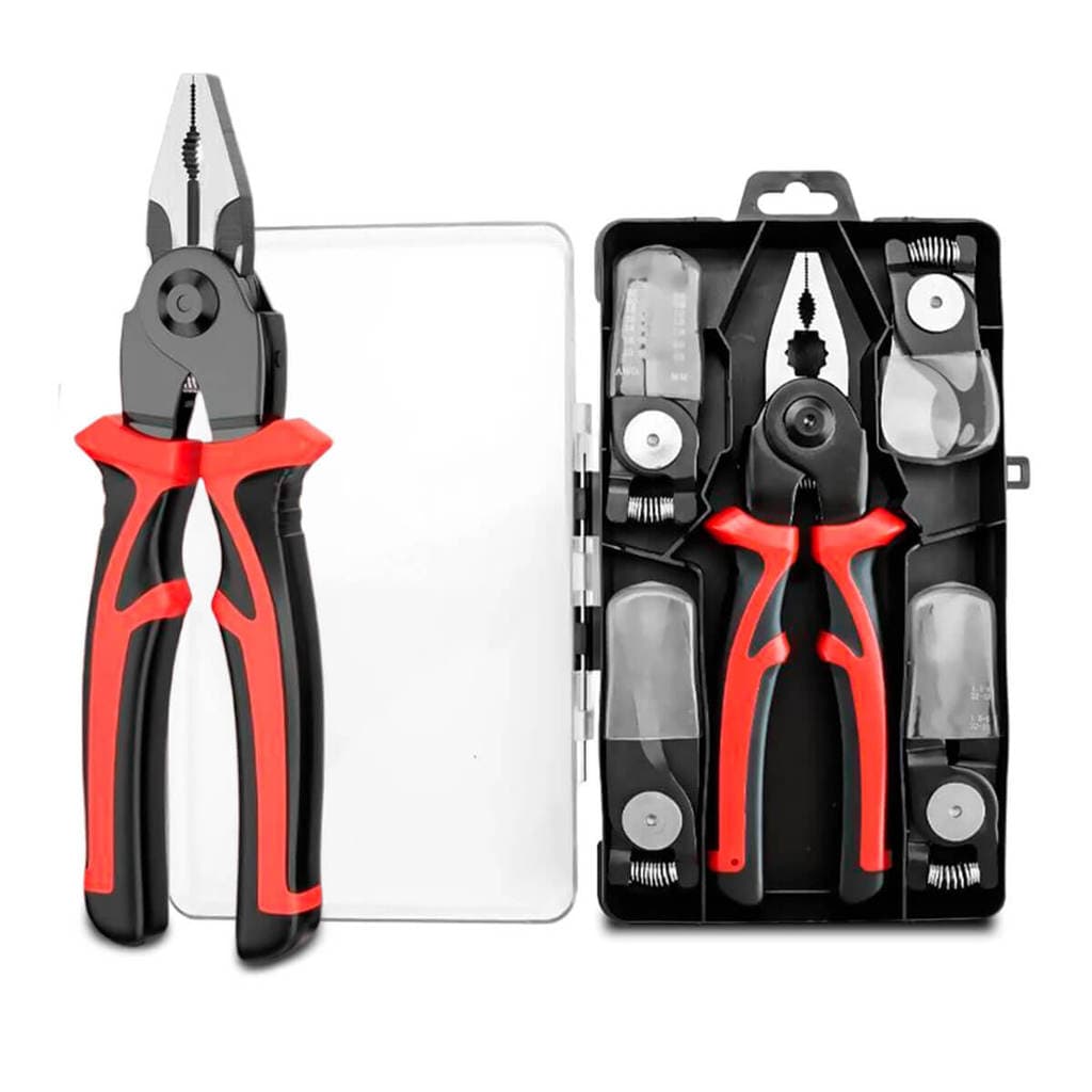 Alicate Universal Multifuncional 5 em 1 Kit Troca Rápida Eletricista Profissional