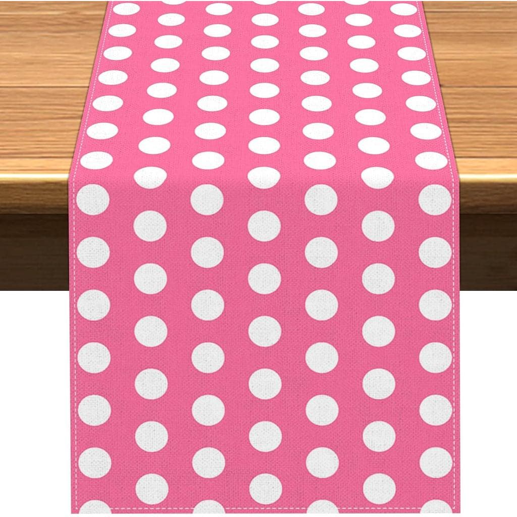 Caminho de Mesa Vohado com Bolinhas Vermelhas, Tema de Rato, Decoração para Festa de Aniversário, Chá de Bebê, Sala de J