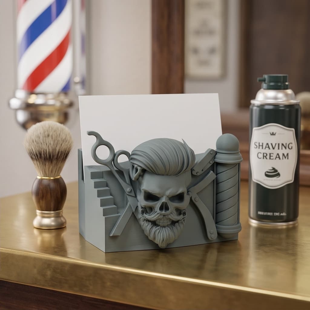 Porta-Cartões de Visita para Barbeiro Barber Shop Organizador de Mesa