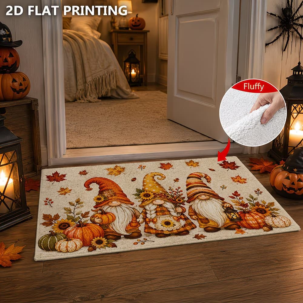 [Novo produto] desenho animado natal abóbora imitação Cashmere tapete doméstico quarto cobertor de cabeceira antiderrapa