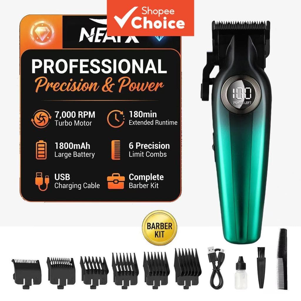 Aparador de Cabelo Masculino para Aparador Profissional sem Fio Recarregável, Ferramenta de Corte e Aparo de Barba