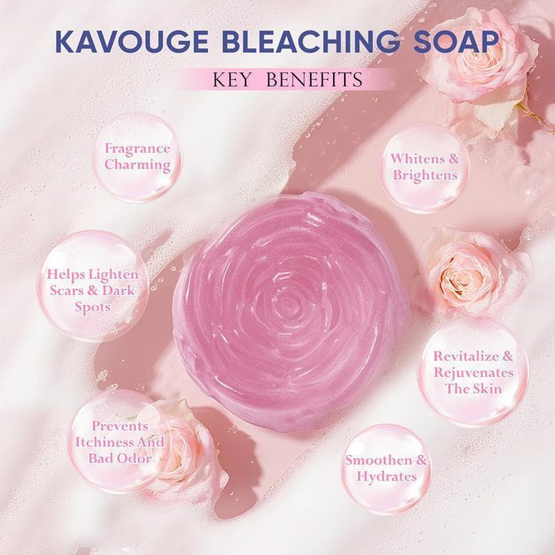 Kavouge Rose Niacinamida Sabonete Artesanal Fragrância de Longa Duração Sabonete de Banho de Limpeza Facial Iluminando a
