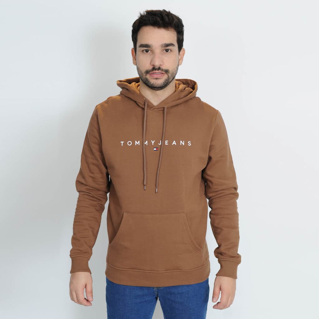 Blusa Moletom Tommy Com Capuz Marrom - Masculino