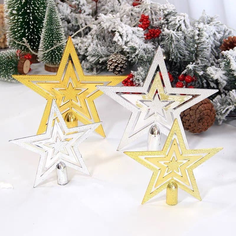 Ponteira  Estrela Vazada  Para Árvore De Natal Enfeite 9.5cm/13CM  Decoração
