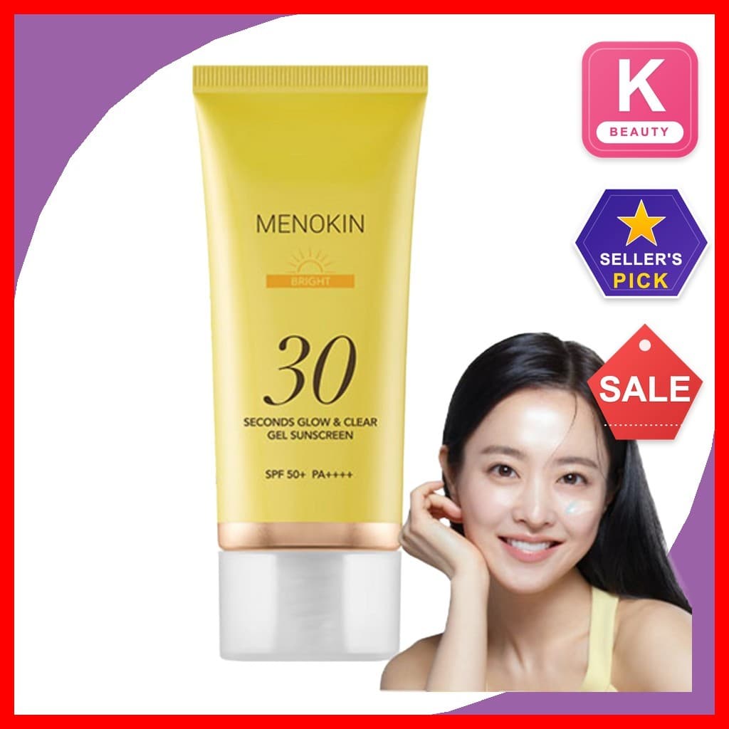 [menokin] Protetor Solar Em Gel Brilhante E Transparente Fps50 + PA + 50ml 1 Unidade/Coreano/Cuidados Com Brilho Radiant