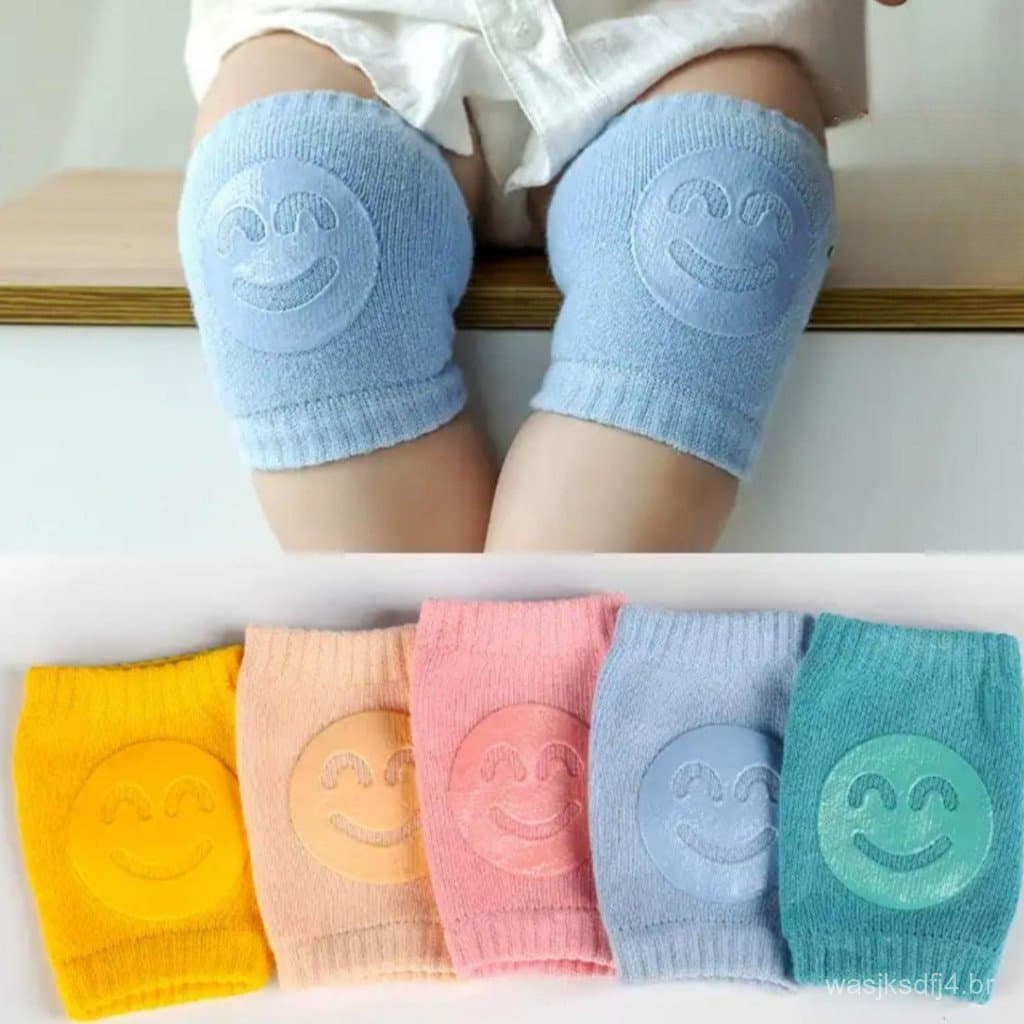Kit 2 Pares Joelheira Bebe Engatinhar Infantil  Proteção para joelhos Primeiros Passos Crianças Meias