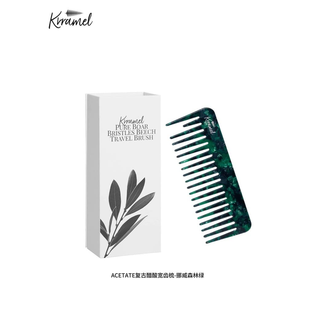 KRRAMEL condicionador pente máscara de alisamento de cabelo acetato pente de dente largo molhado seco dupla utilização s
