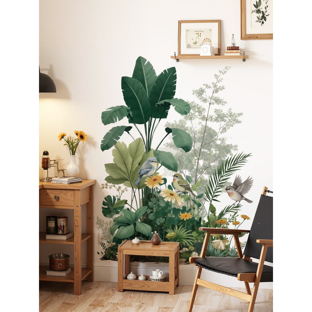 Estilo de cura simples planta verde Asuka auto-adesivo adesivos de parede saia de parede adesivos de parede capa de pare