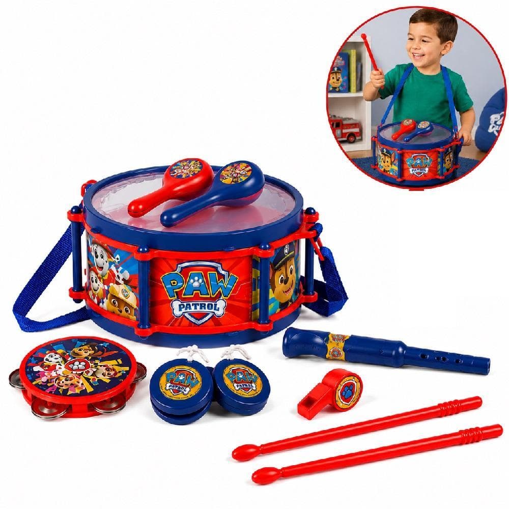 Bateria Infantil Patrulha Canina Kit Musical 10 Peças