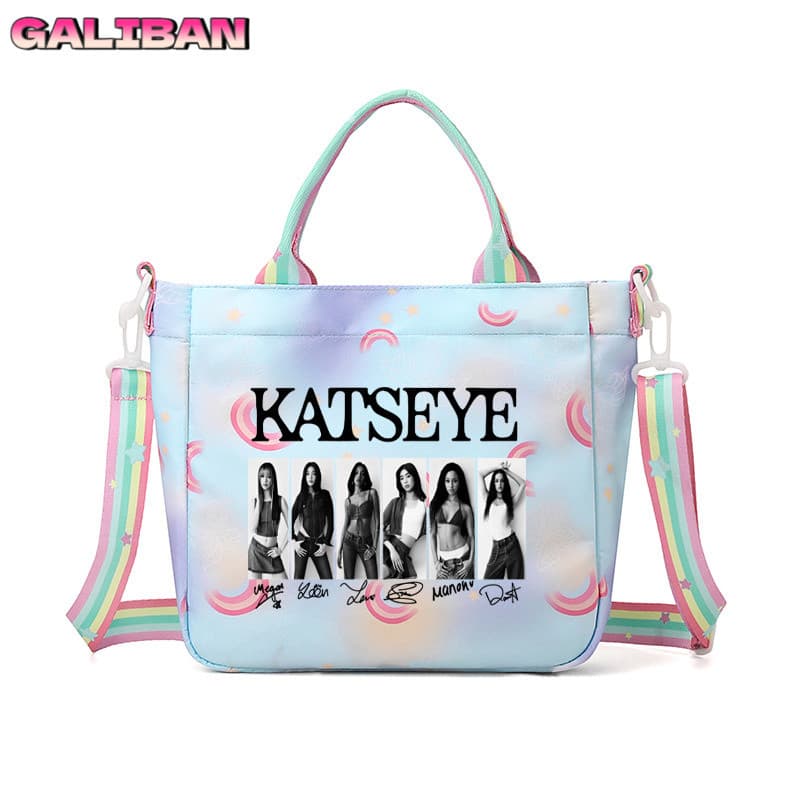 Bolsa transversal feminina, bolsa escolar katseye, bolsa de ombro para estudantes e trabalhadores de escritório, bolsa d