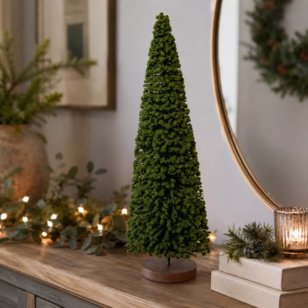 Mini Árvore Natal Mesa 50cm Verde Luxo Enfeite Decorativo Premium Escritório Sala Moderna