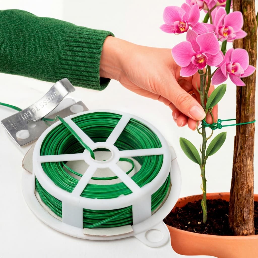 Rolo De Arame Plastificado Encapado 20 Verde Multiuso Com Cortador 50m Jardinagem Lacre Fecho Embalagem