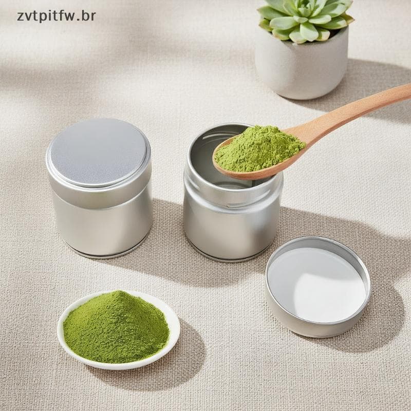 ZVT Portátil Mini Matcha Pó Lata Selada Jarra De Chá Recipiente De Armazenamento De Especiarias Cozinha BR
