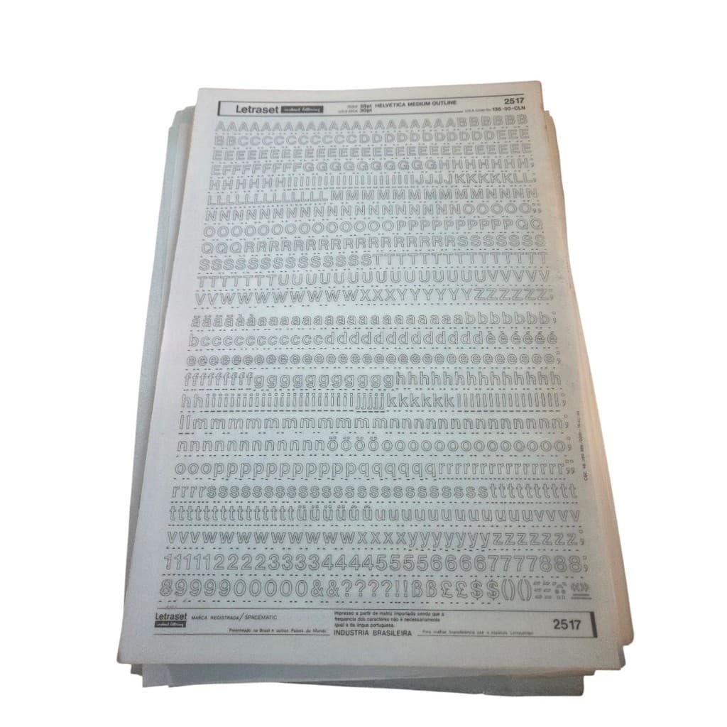 Letraset 25 X 38 cm Letras Adesivas Ref. 2517 Altura 7.9 mm