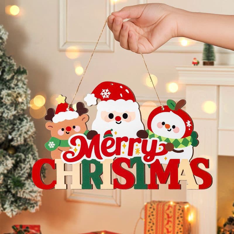 Enfeites de porta de natal decorações pingentes para casa decorações de cena atmosfera ornamentos feliz papai noel árvor