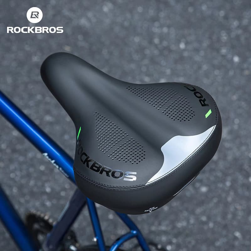 ROCKBROS Selim De Bicicleta Couro PU , Confortável , Respirável , Absorção De Choque , Almofada De Assento Inflável Maci