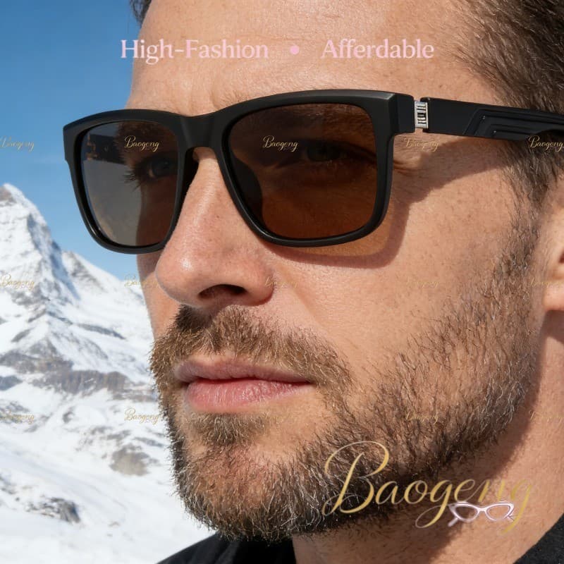 (BAOGENG) Sunnies Polarizados Retangulares Inspirados Em Piloto Euro-American Nova Chegada Unissex , Óculos De Sol UV400