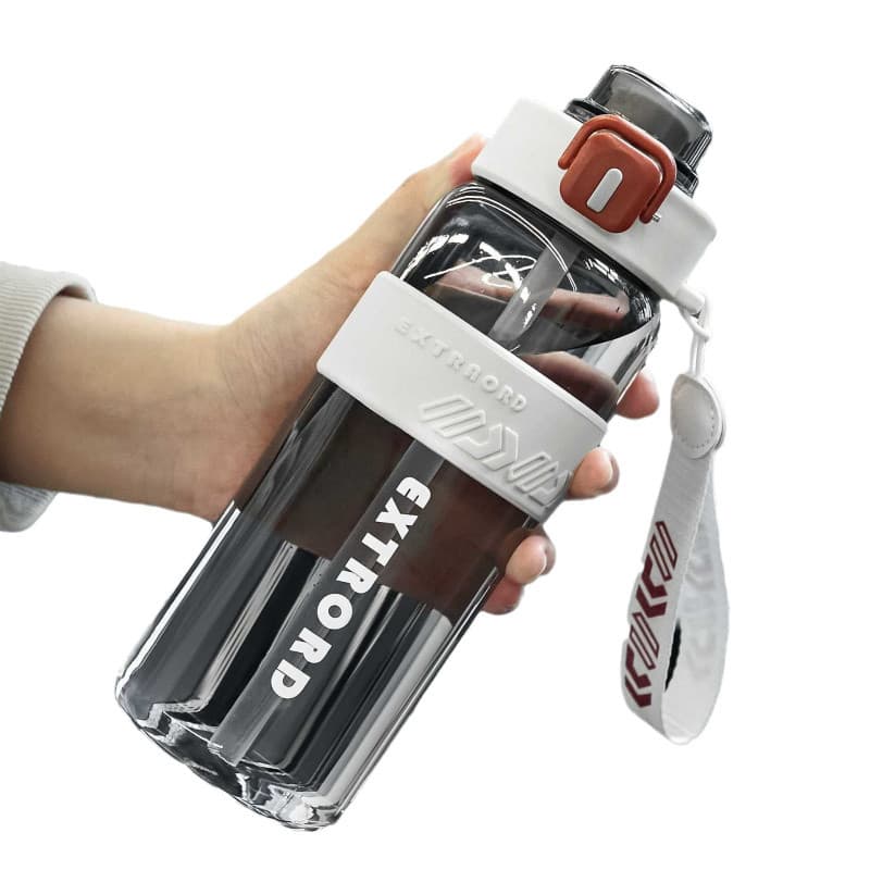 Copo de água esportivo de grande capacidade 800/1200ML portátil resistente a altas temperaturas copo de palha estudante