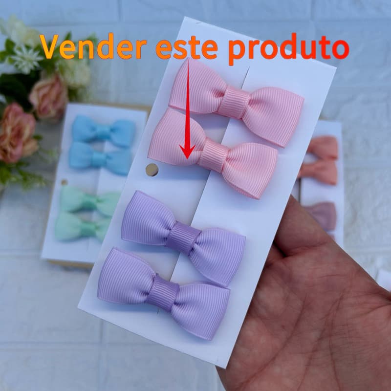 Kit 4 Laços para Bebê Presilhas com Antideslizante Maternidade Baby
