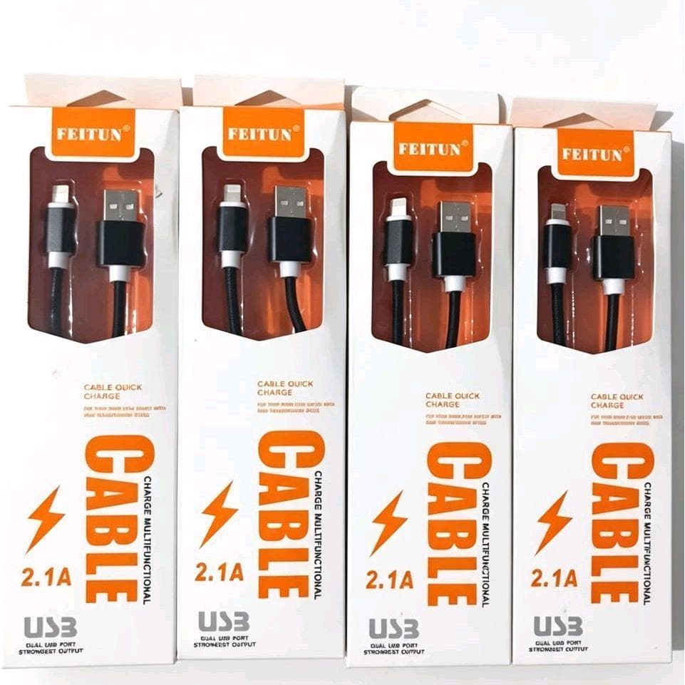 FEITUN Cabo USB 2.1A para iphone  Carregamento Rápido Multifuncional para Dispositivos Eletrônicos