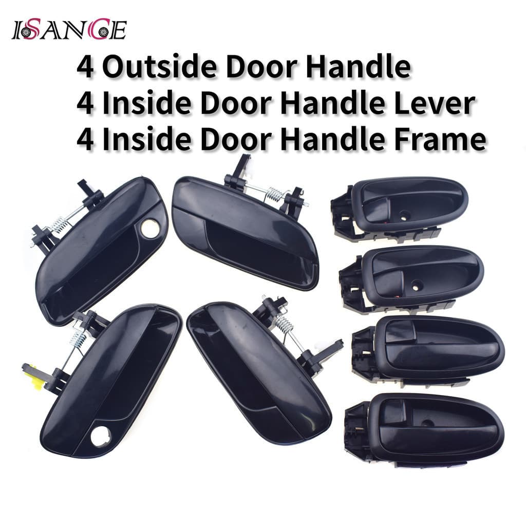 Para Hyundai Elantra 2.0L 2001-2006 Preto Exterior Maçaneta Da Porta & Alavanca Interior Quadro Moldura Guarnição Frente