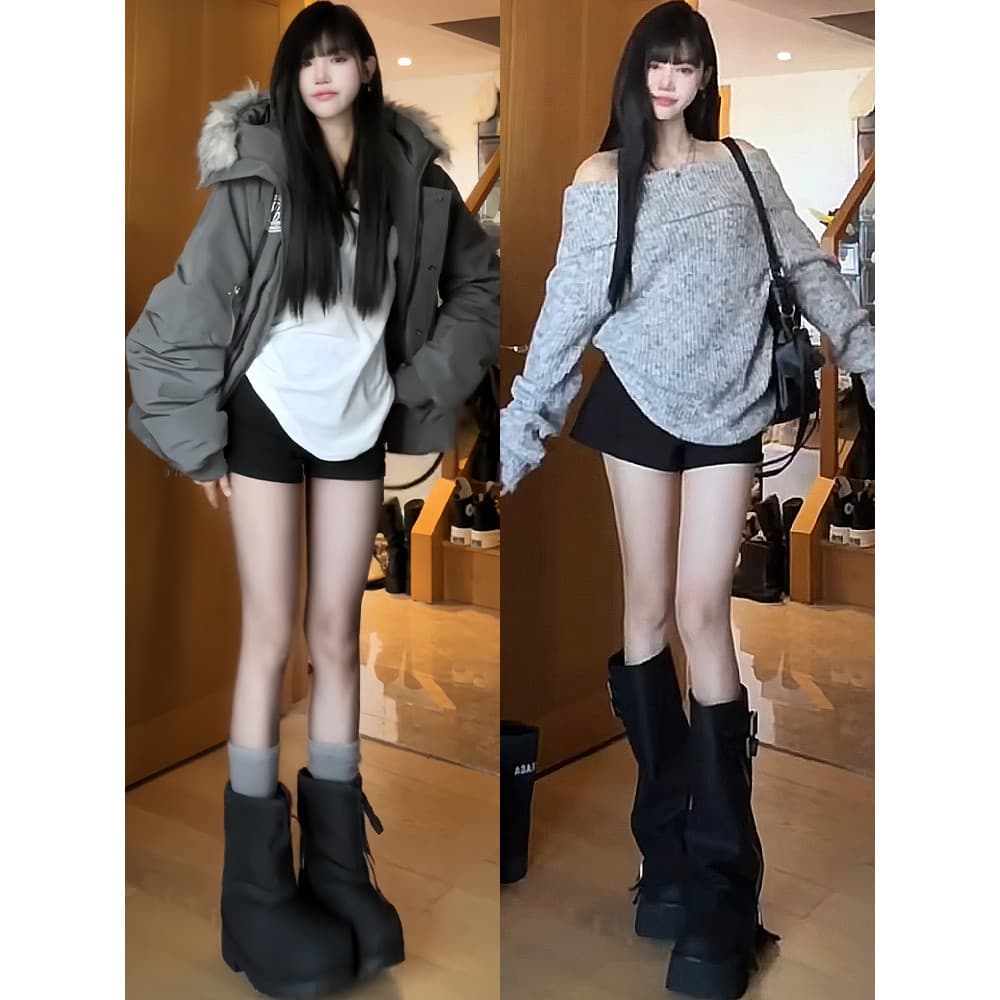 Preto quente menina Shorts de cintura alta feminino primavera outono 2026 novo estilo exterior Wear Anti-reflexo magro m