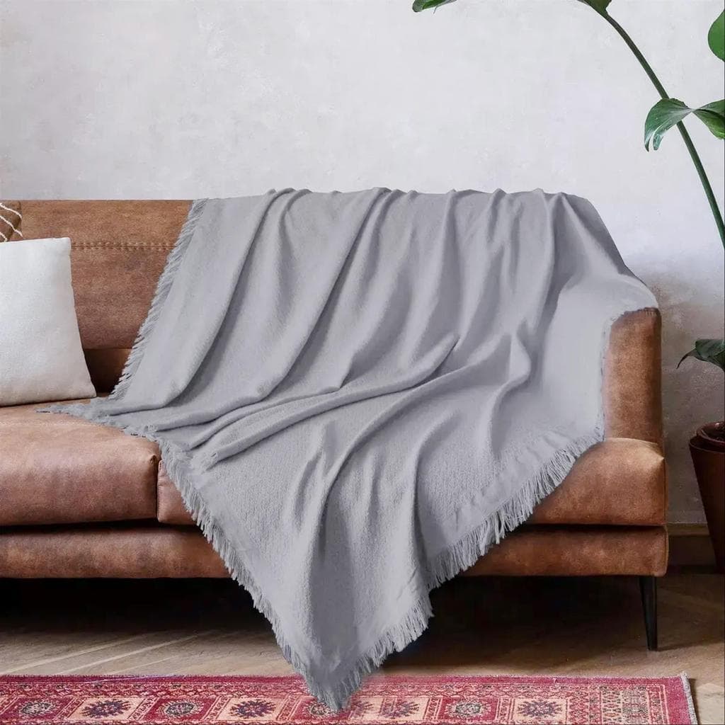 Manta Para Sofá e Poltrona 1,50x1,20m Viena Lisa 100% Algodão Decorativa e Macia